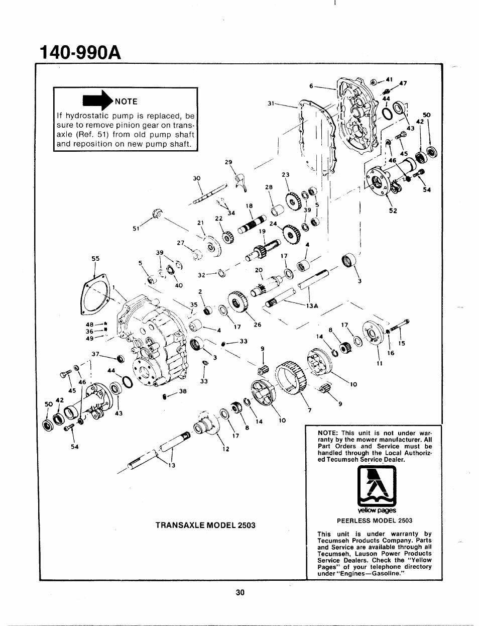 990a | Bolens 140-990A User Manual | Page 30 / 47