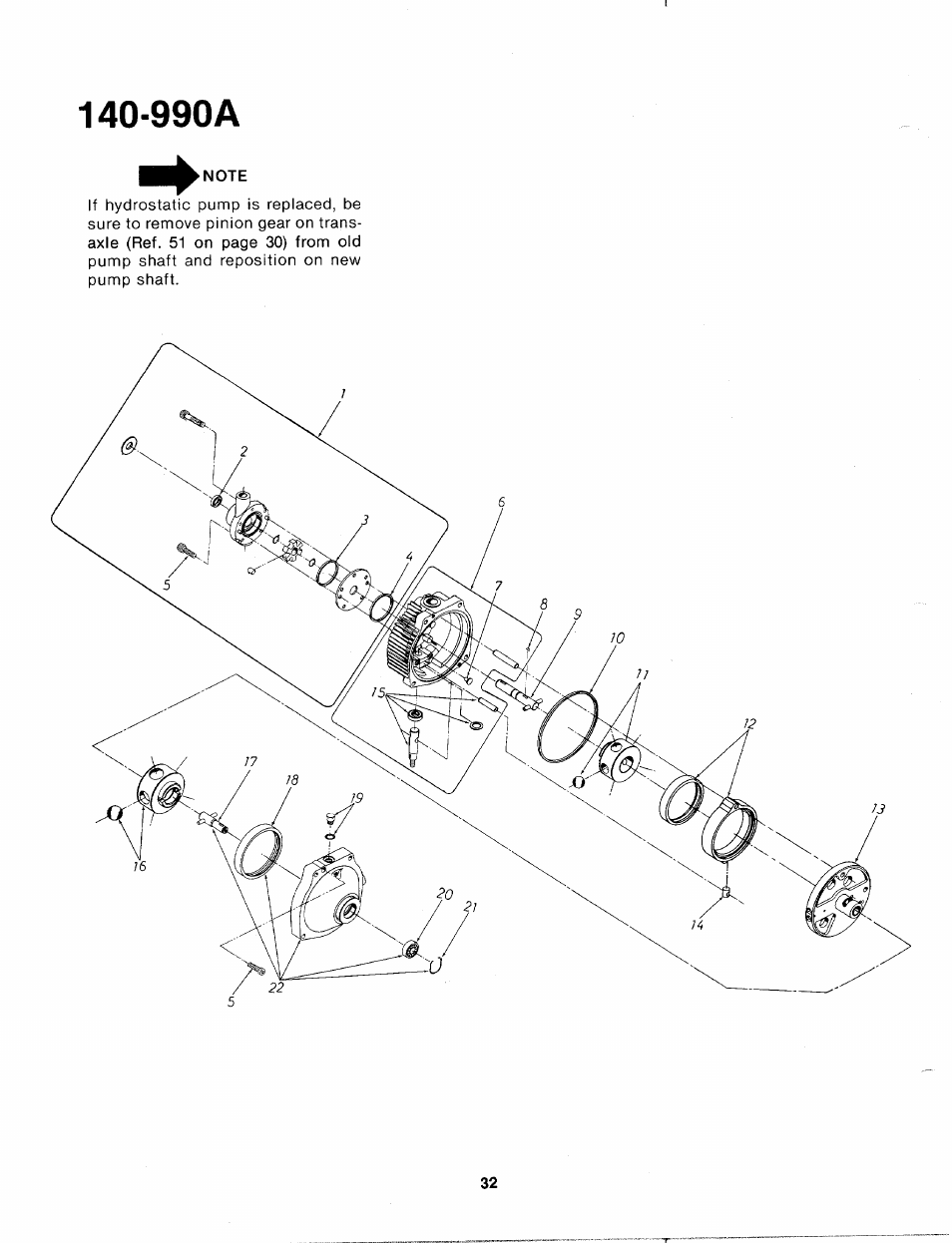 Note, 990a | Bolens 140-990A User Manual | Page 32 / 47