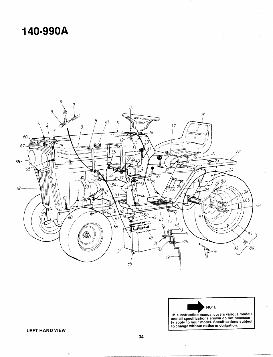 990a | Bolens 140-990A User Manual | Page 34 / 47