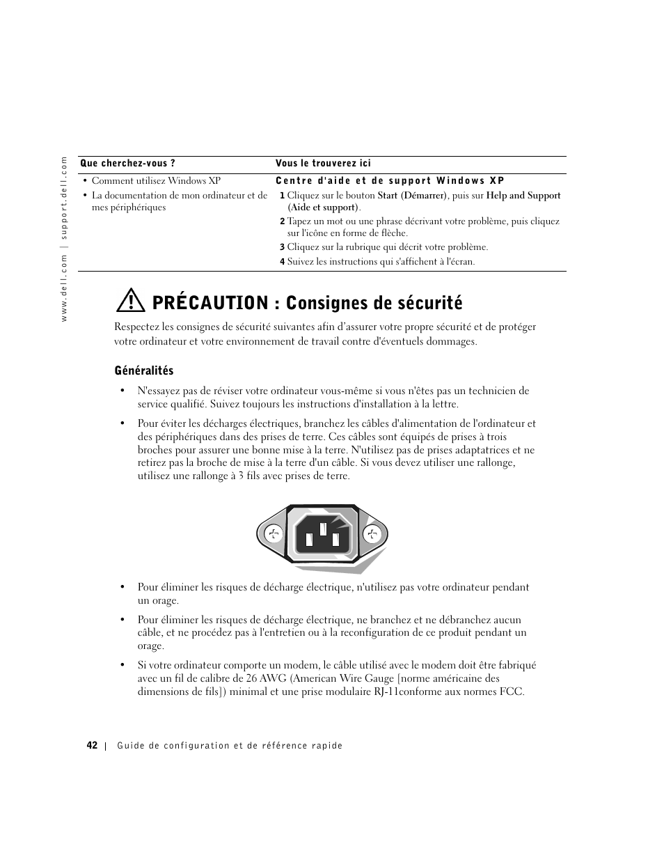 Précaution : consignes de sécurité | Dell OptiPlex GX60 User Manual | Page 43 / 95