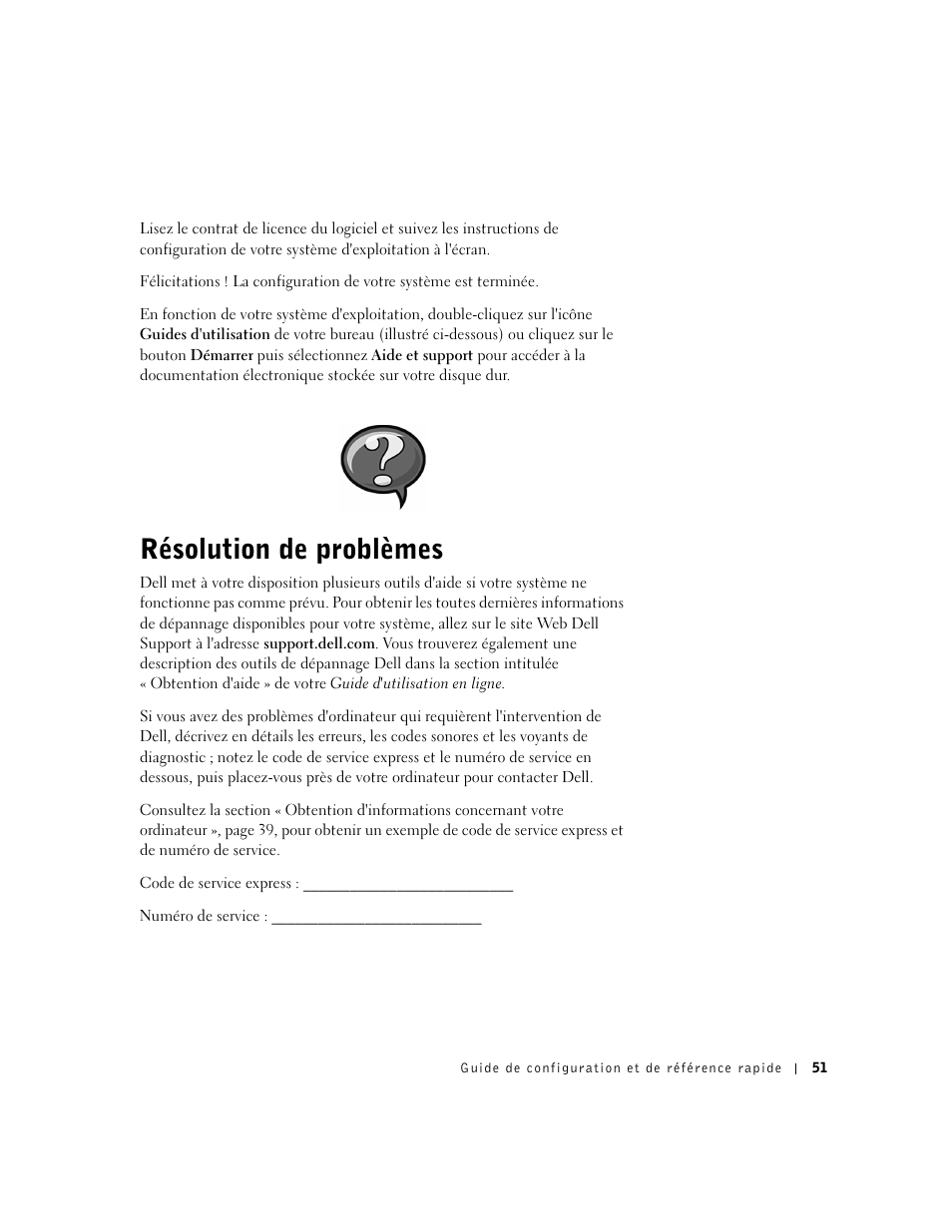 Résolution de problèmes | Dell OptiPlex GX60 User Manual | Page 52 / 95