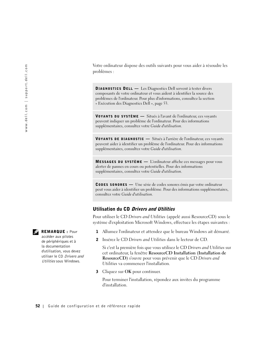 Utilisation du cd drivers and utilities | Dell OptiPlex GX60 User Manual | Page 53 / 95
