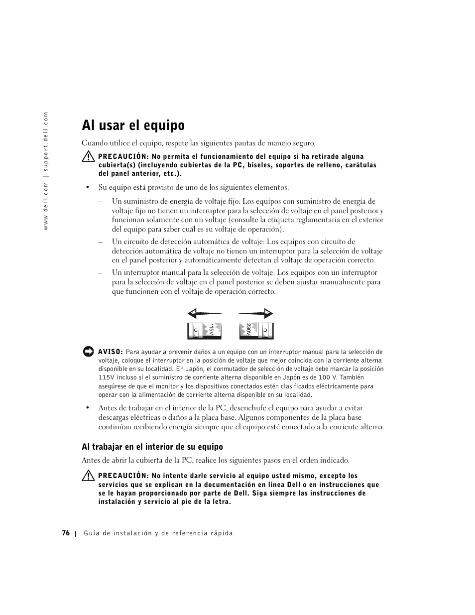 Al usar el equipo | Dell OptiPlex GX60 User Manual | Page 77 / 95