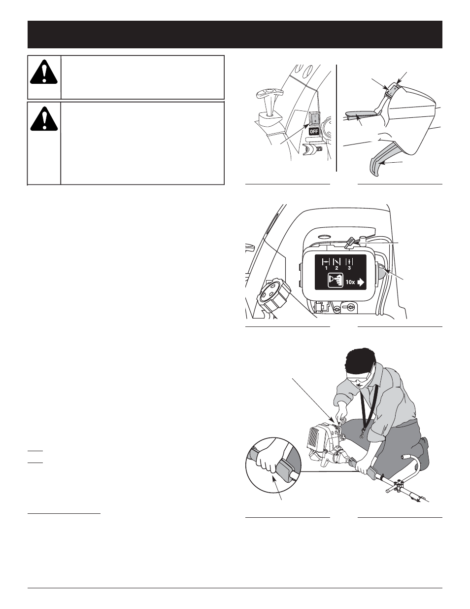 Advertencia, Instrucciones de arranque y apagado | MTD BL26C0 User Manual | Page 77 / 104