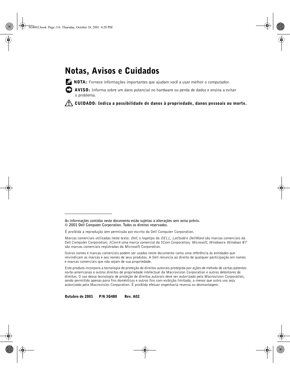 Notas, avisos e cuidados | Dell C/Port II APR User Manual | Page 118 / 220