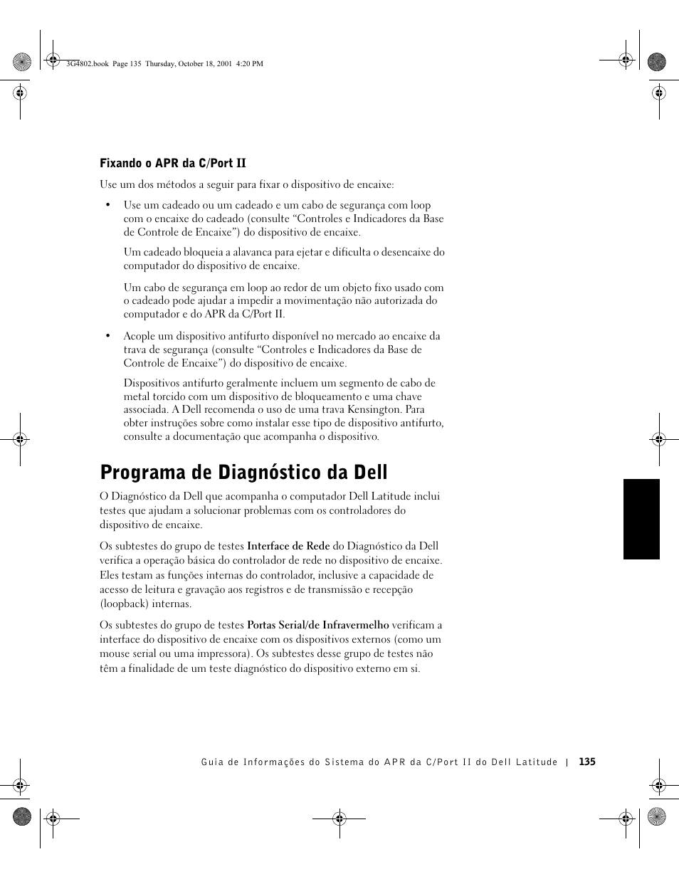 Programa de diagnóstico da dell | Dell C/Port II APR User Manual | Page 137 / 220