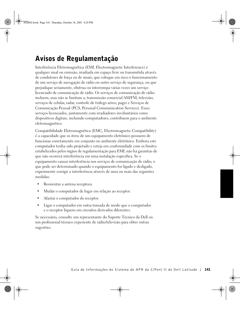 Avisos de regulamentação | Dell C/Port II APR User Manual | Page 143 / 220