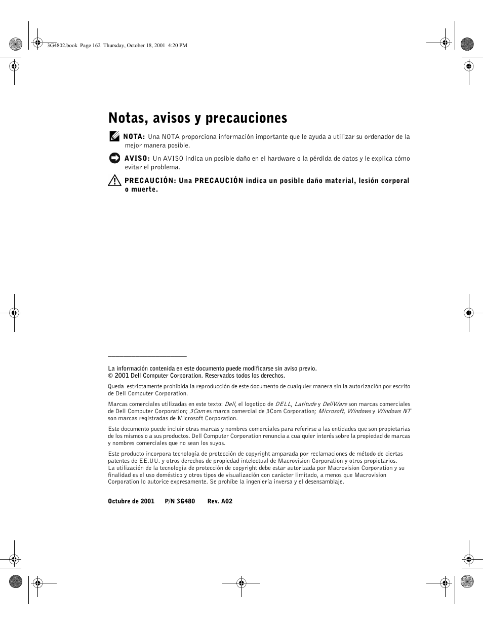 Notas, avisos y precauciones | Dell C/Port II APR User Manual | Page 164 / 220
