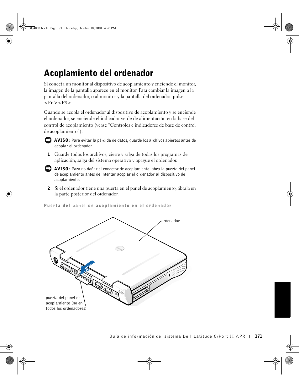 Acoplamiento del ordenador | Dell C/Port II APR User Manual | Page 173 / 220