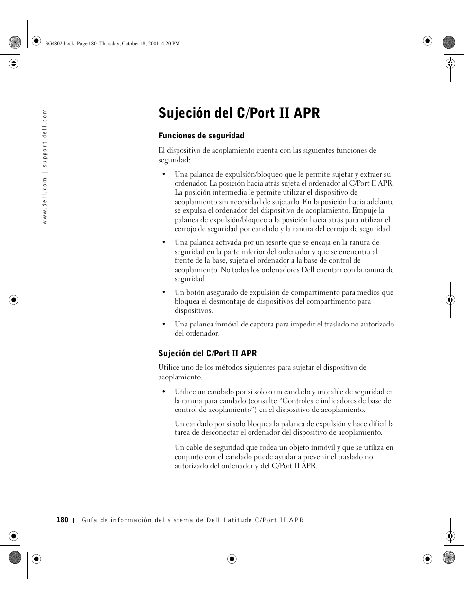 Sujeción del c/port ii apr | Dell C/Port II APR User Manual | Page 182 / 220