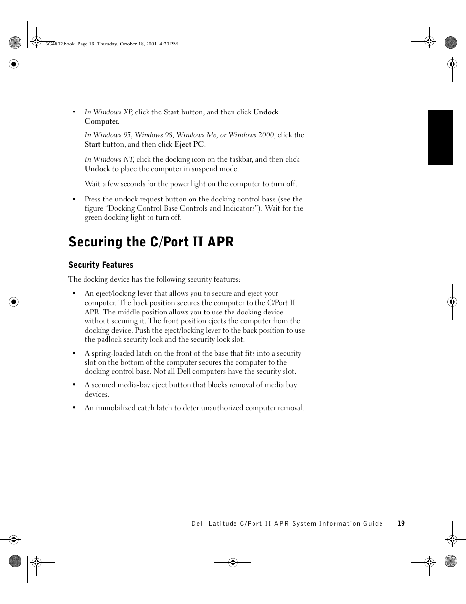 Securing the c/port ii apr | Dell C/Port II APR User Manual | Page 21 / 220