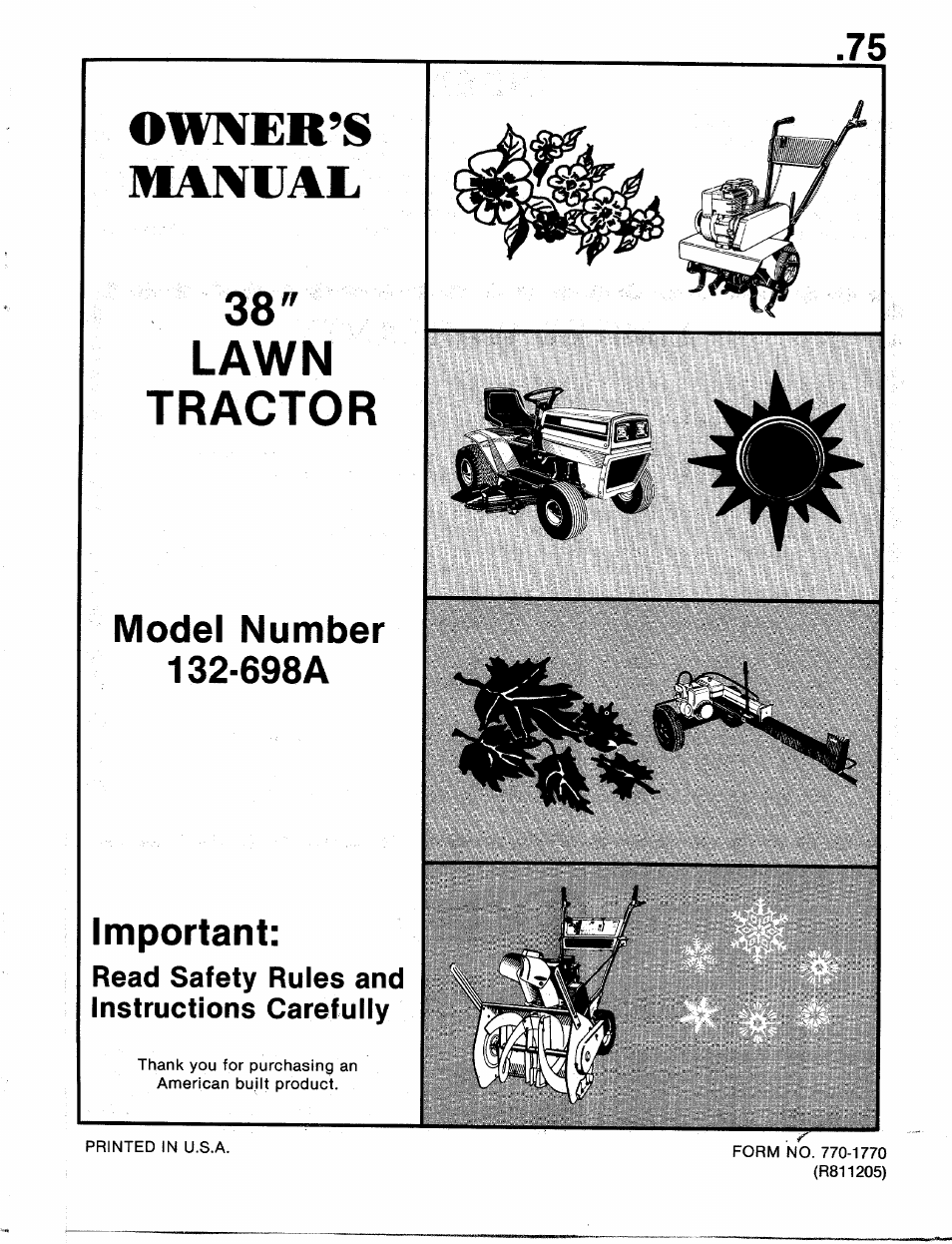 Bolens 132-698A User Manual | 35 pages