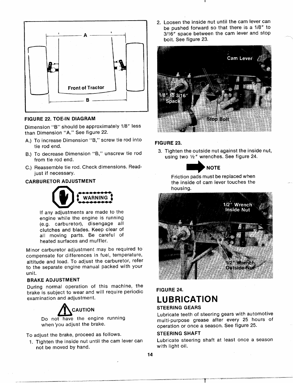 Lubrication | Bolens 132-698A User Manual | Page 14 / 35
