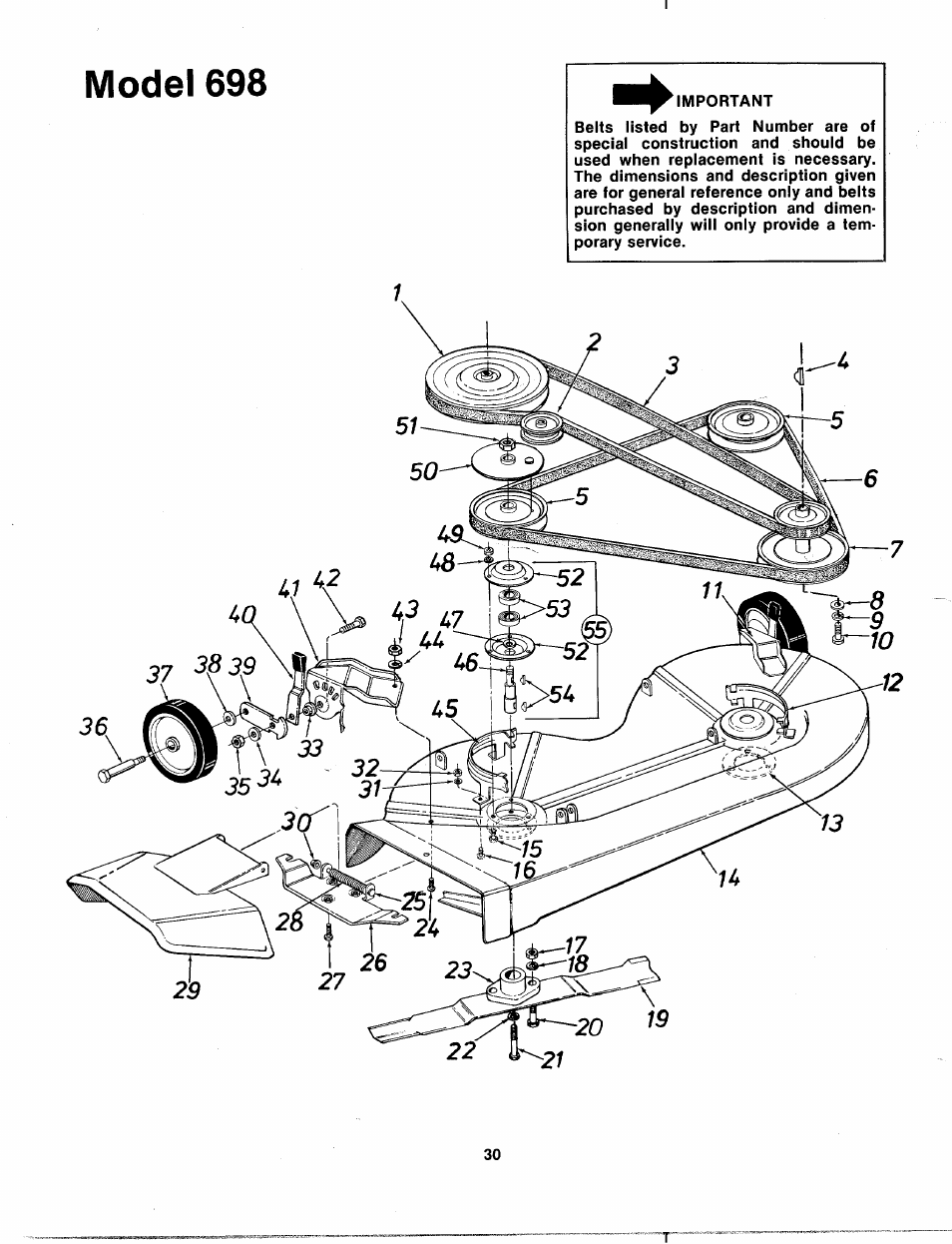 Model 698 | Bolens 132-698A User Manual | Page 30 / 35