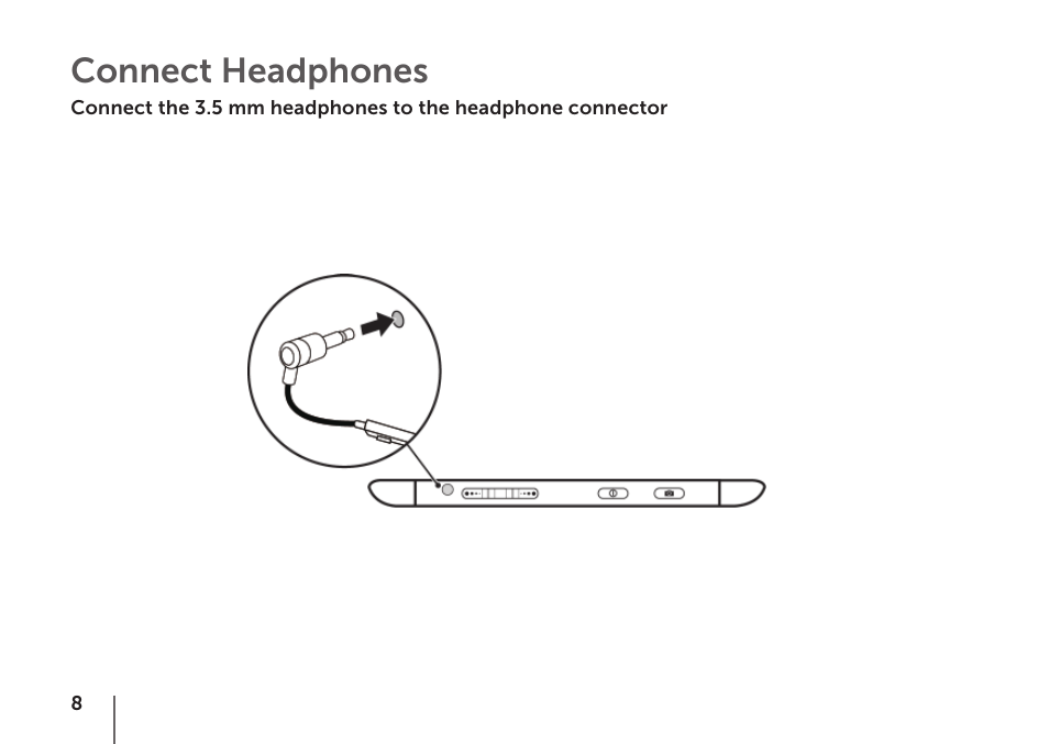 Connect headphones | Dell STREAK mobile User Manual | Page 10 / 84
