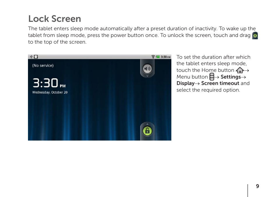 Lock screen | Dell STREAK mobile User Manual | Page 11 / 84