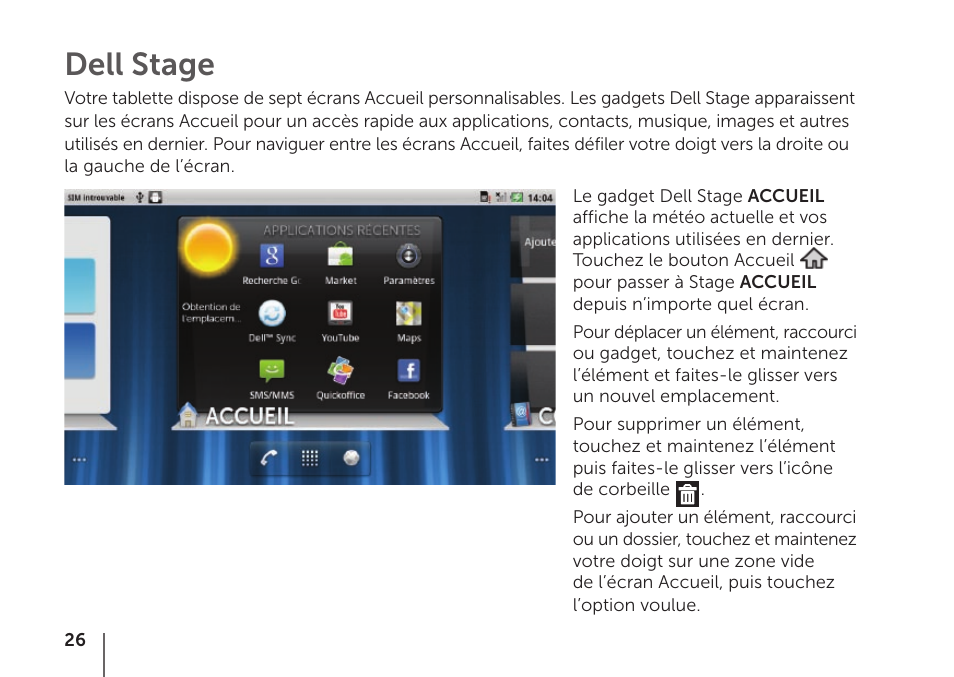 Dell stage | Dell STREAK mobile User Manual | Page 28 / 84