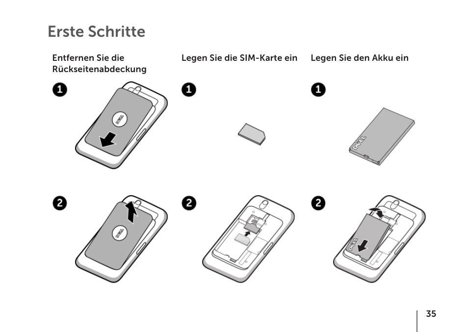 Erste schritte | Dell STREAK mobile User Manual | Page 37 / 84