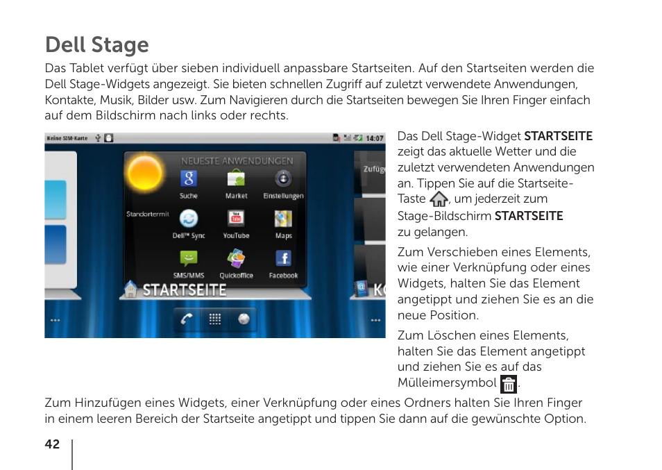 Dell stage | Dell STREAK mobile User Manual | Page 44 / 84