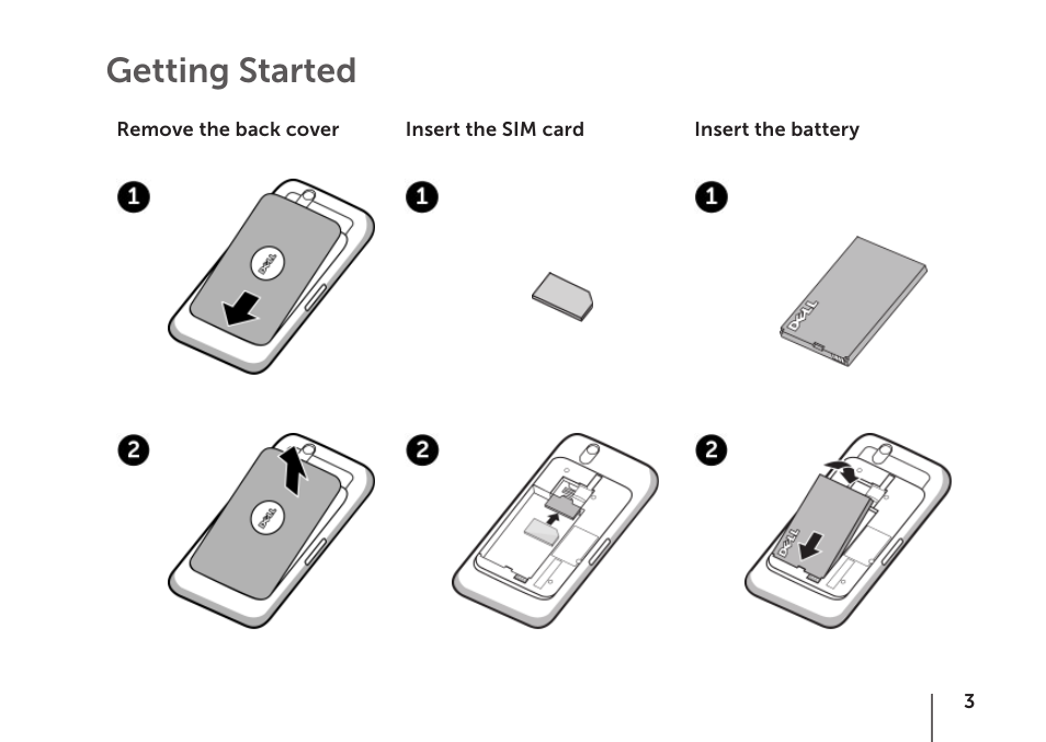 Getting started | Dell STREAK mobile User Manual | Page 5 / 84