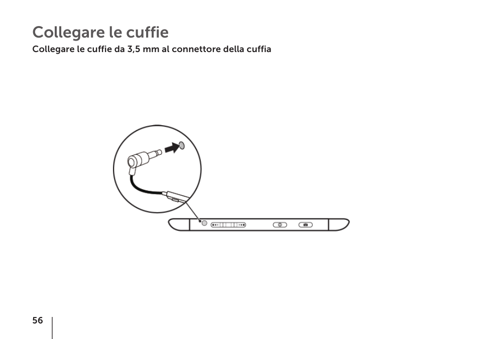 Collegare le cuffie | Dell STREAK mobile User Manual | Page 58 / 84
