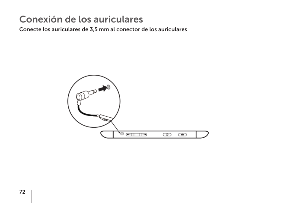 Conexión de los auriculares | Dell STREAK mobile User Manual | Page 74 / 84