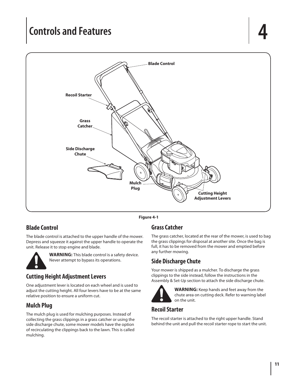 Controls and features | MTD Series 430 User Manual | Page 11 / 20