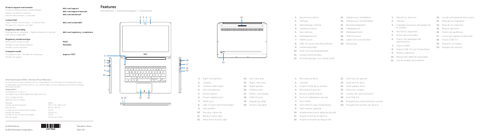 Features | Dell Inspiron 14 (7437, Late 2013) User Manual | Page 2 / 2