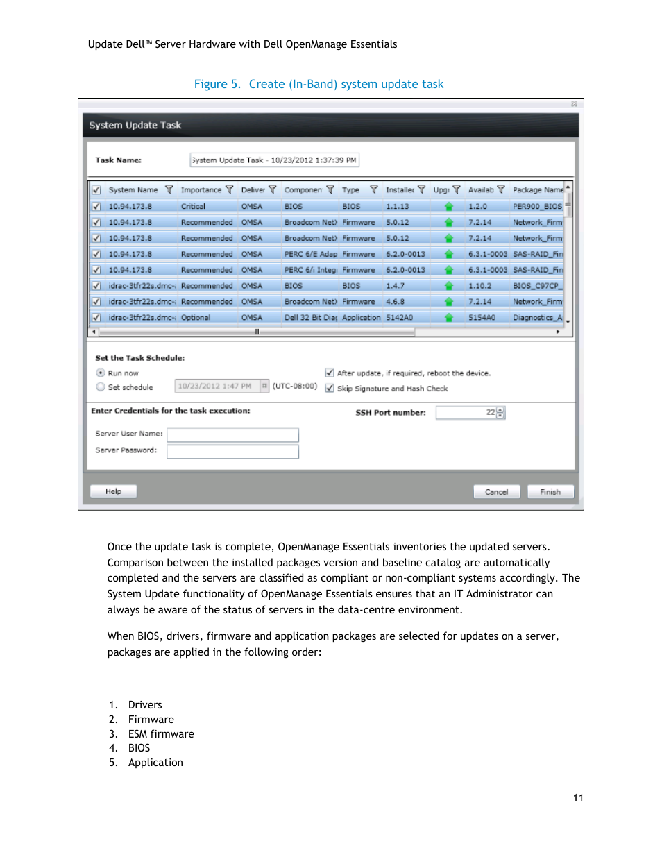 Create (in-band) system update task, Figure 5 | Dell POWEREDGE R720 User Manual | Page 11 / 34