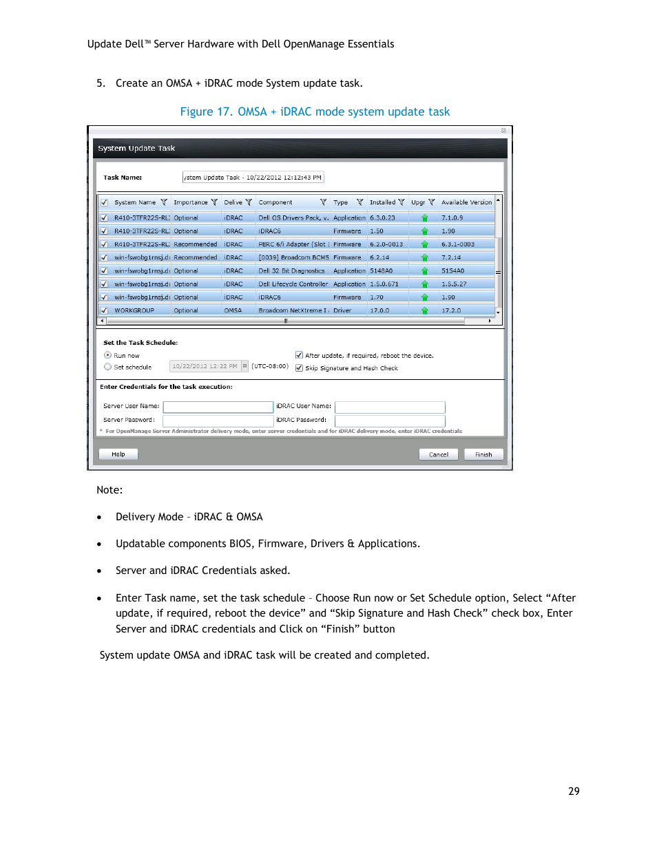 Omsa + idrac mode system update task, Figure 16 | Dell POWEREDGE R720 User Manual | Page 29 / 34