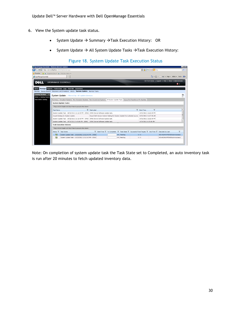 System update task (idrac) execution status, Figure 17 | Dell POWEREDGE R720 User Manual | Page 30 / 34