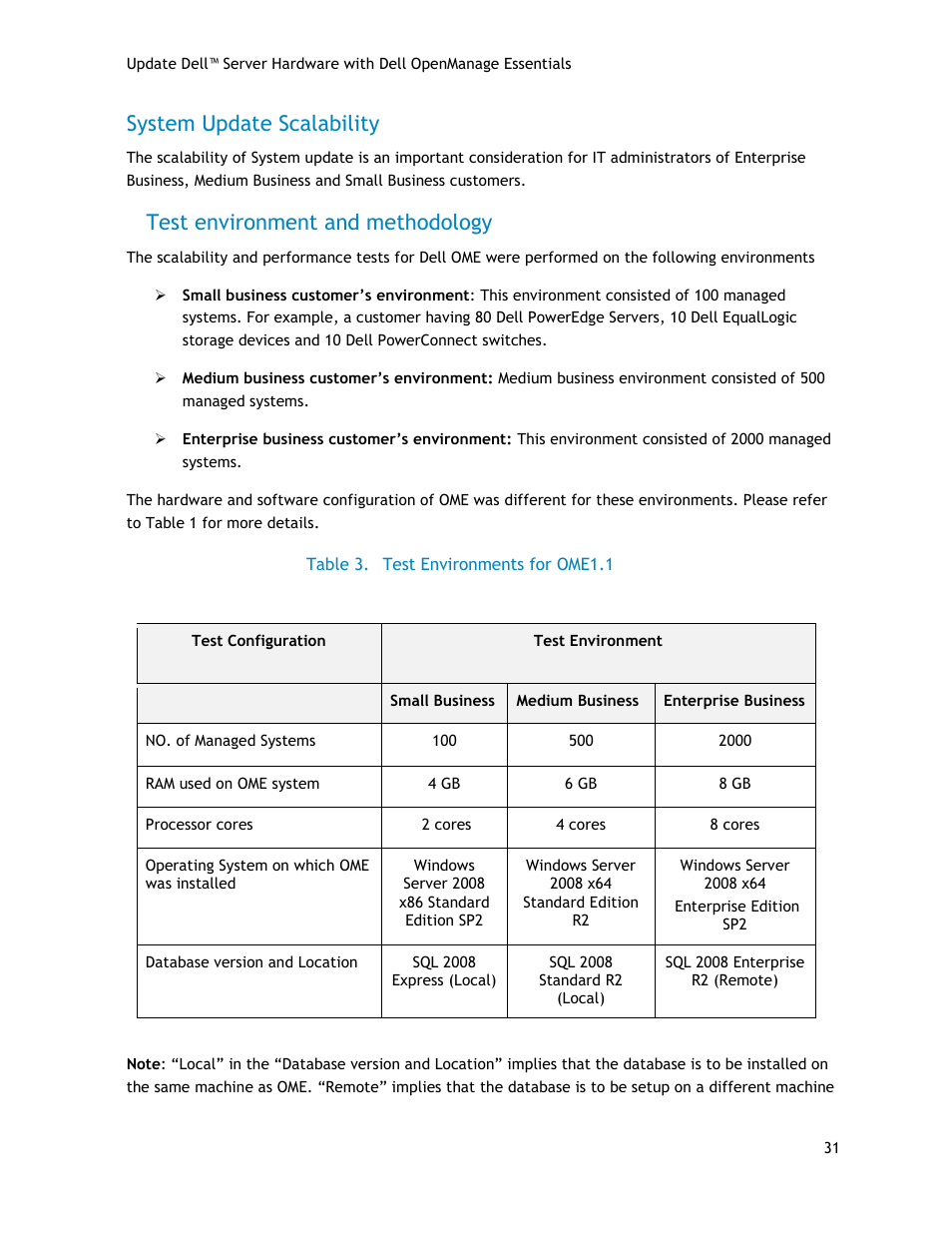 System update scalability, Test environment and methodology | Dell POWEREDGE R720 User Manual | Page 31 / 34
