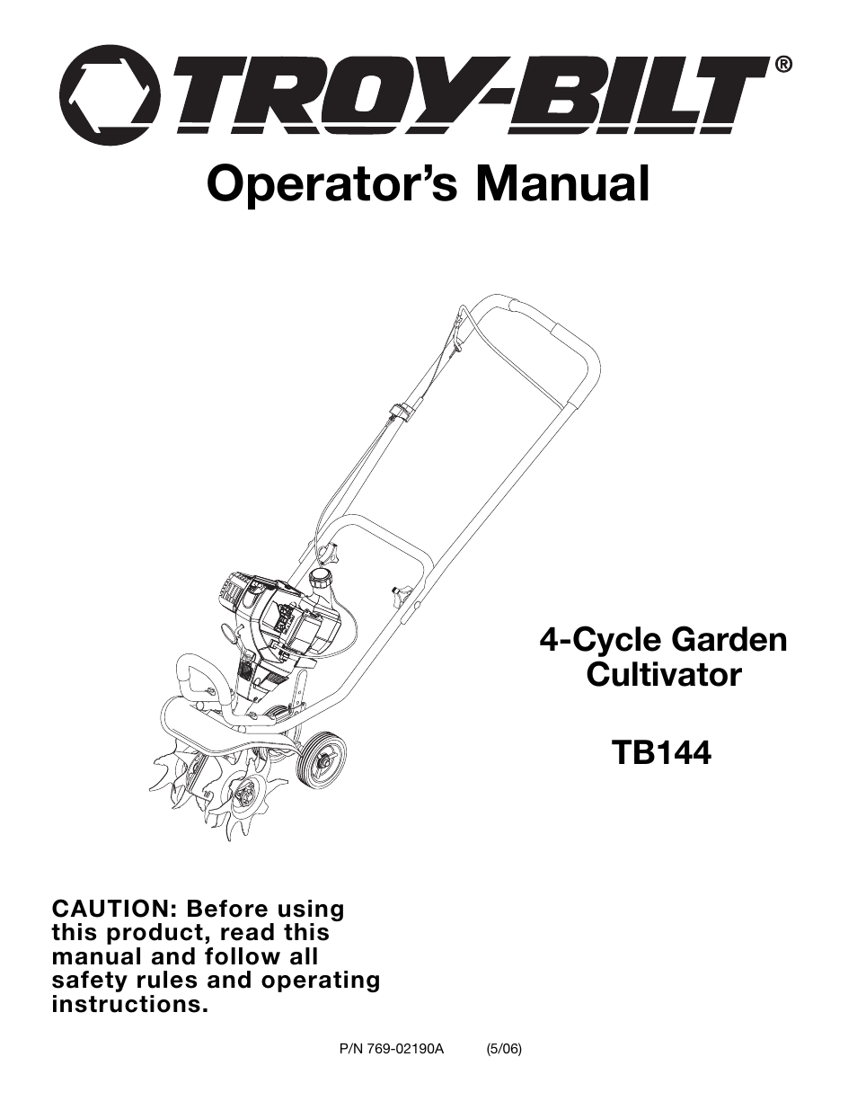 Troy-Bilt TB144 User Manual | 72 pages