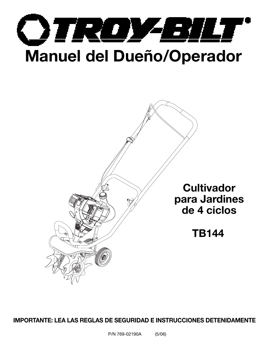 Manuel del dueño/operador | Troy-Bilt TB144 User Manual | Page 47 / 72