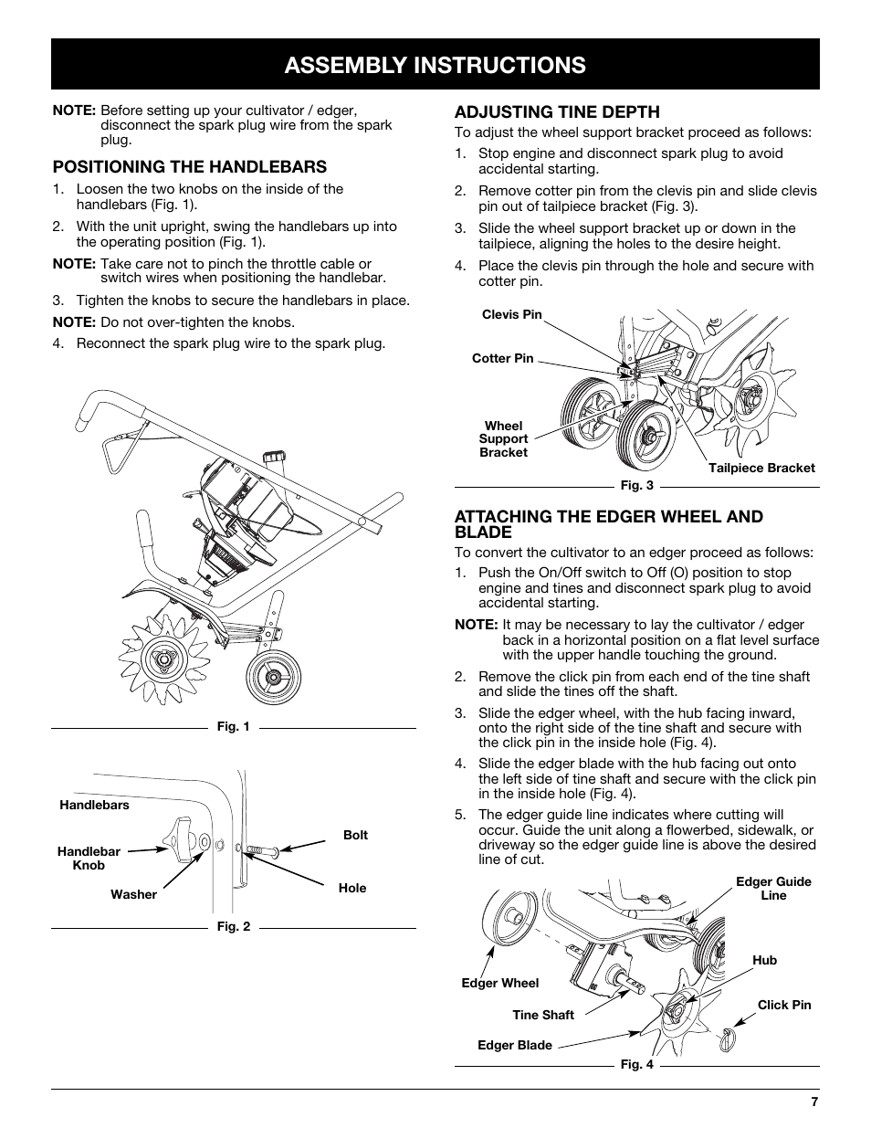 Assembly instructions | Troy-Bilt TB144 User Manual | Page 7 / 72