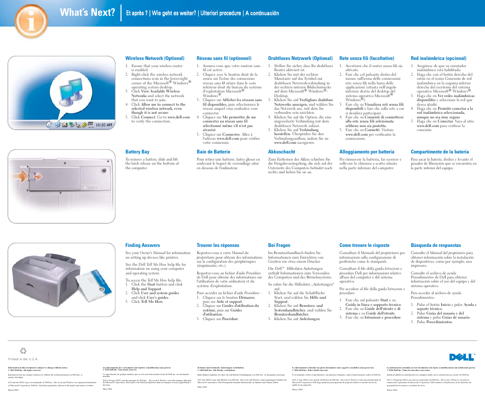 What’s next | Dell Inspiron 8600 User Manual | Page 2 / 2