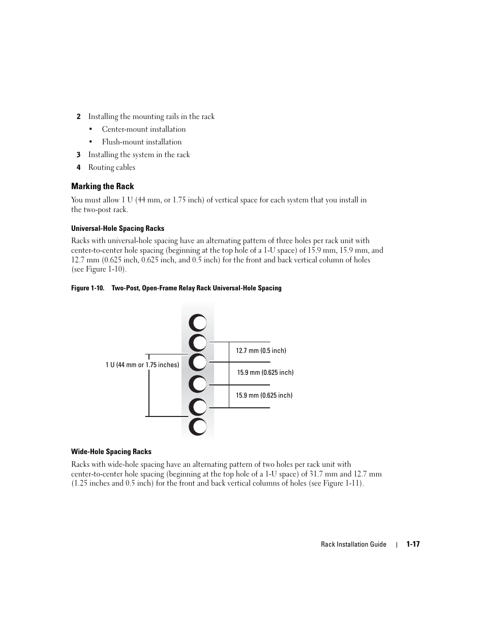 Marking the rack, Figure 1-10 | Dell PowerEdge SC1425 User Manual | Page 19 / 134