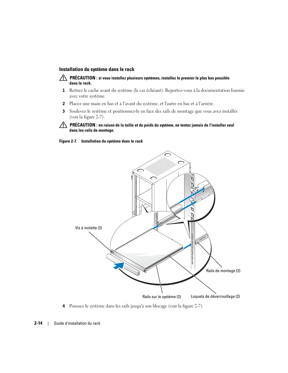 Installation du système dans le rack, Figure 2-7 | Dell PowerEdge SC1425 User Manual | Page 40 / 134