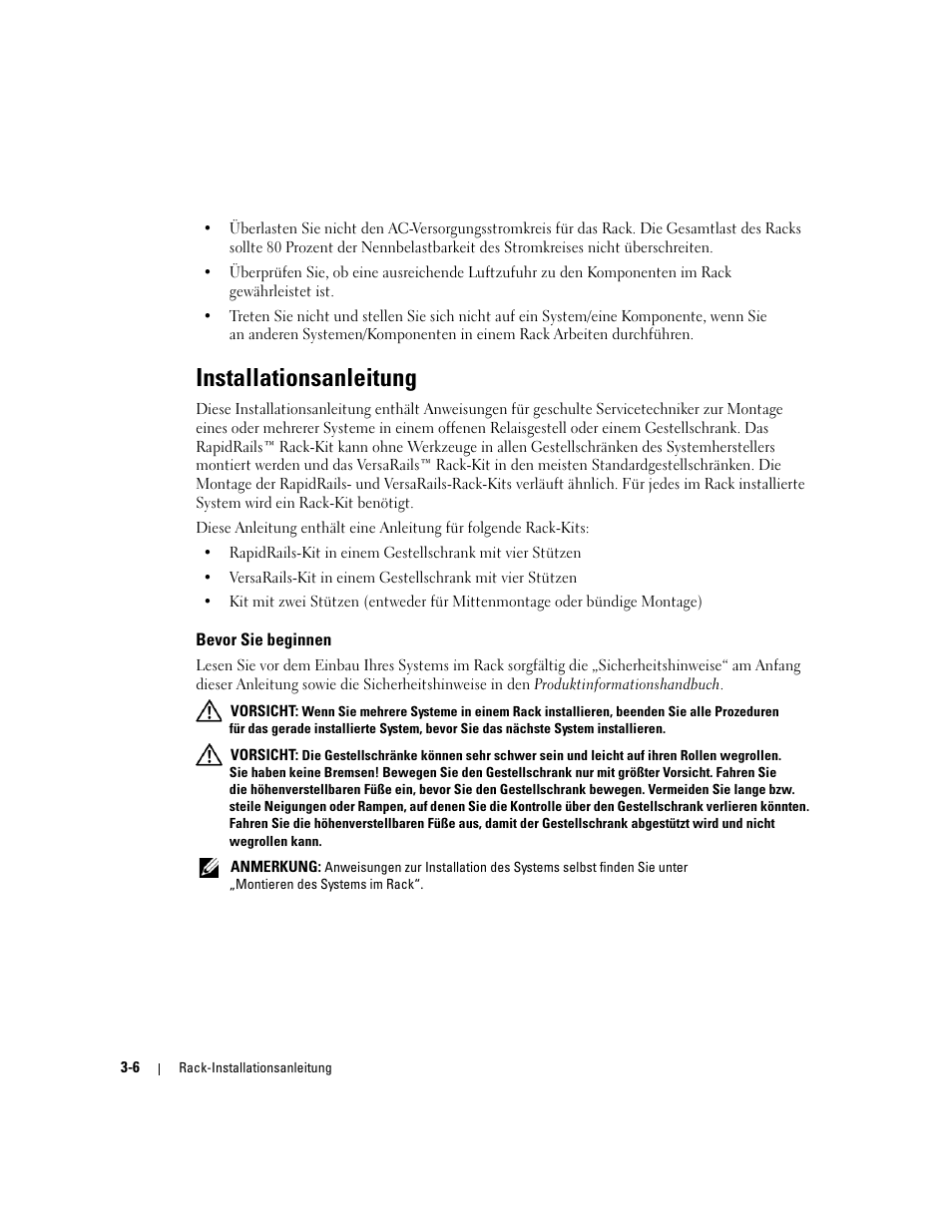 Installationsanleitung, Bevor sie beginnen | Dell PowerEdge SC1425 User Manual | Page 58 / 134