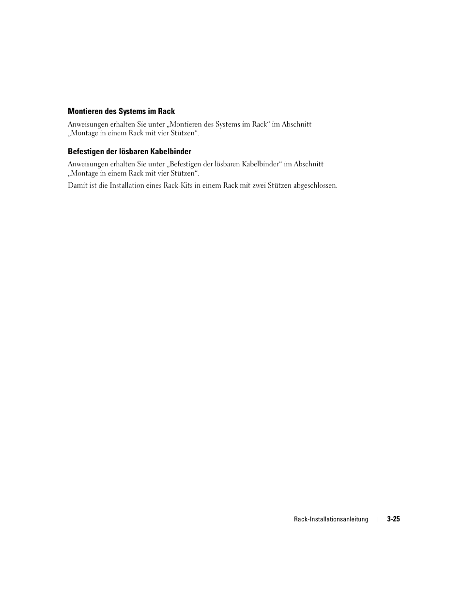 Montieren des systems im rack, Befestigen der lösbaren kabelbinder | Dell PowerEdge SC1425 User Manual | Page 77 / 134