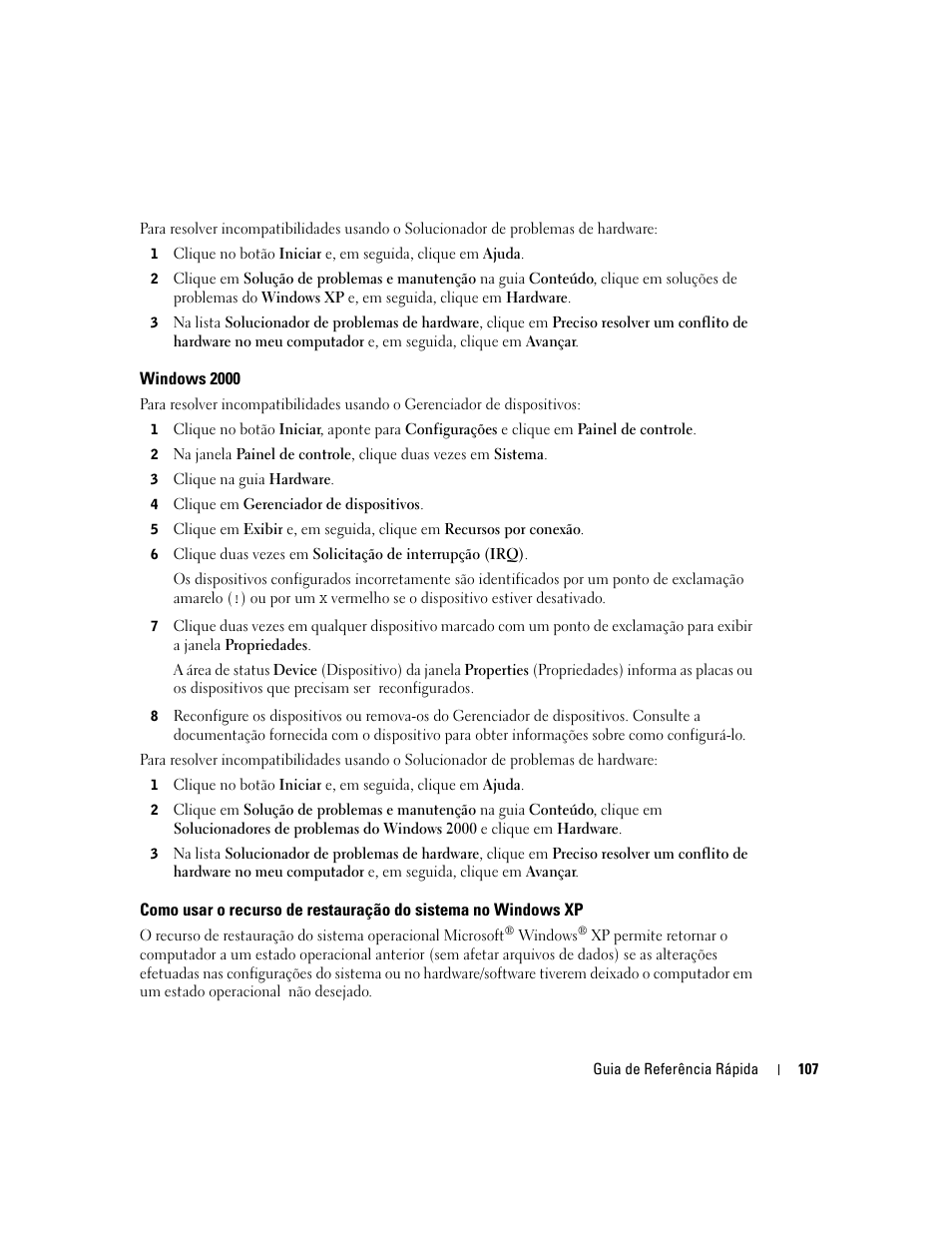 Windows 2000 | Dell Precision 470 User Manual | Page 107 / 168