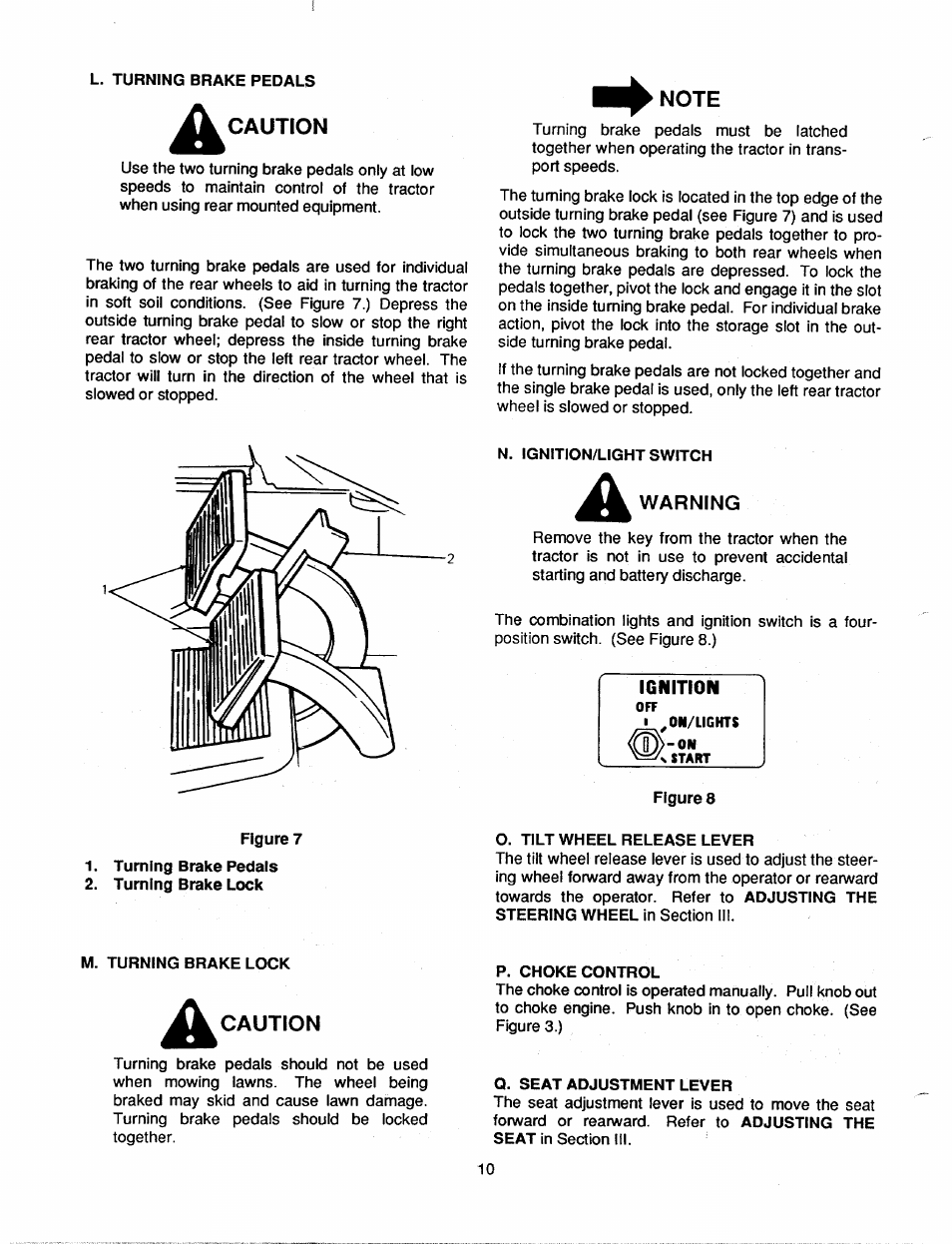 Caution, Note | Bolens 2182 User Manual | Page 10 / 44