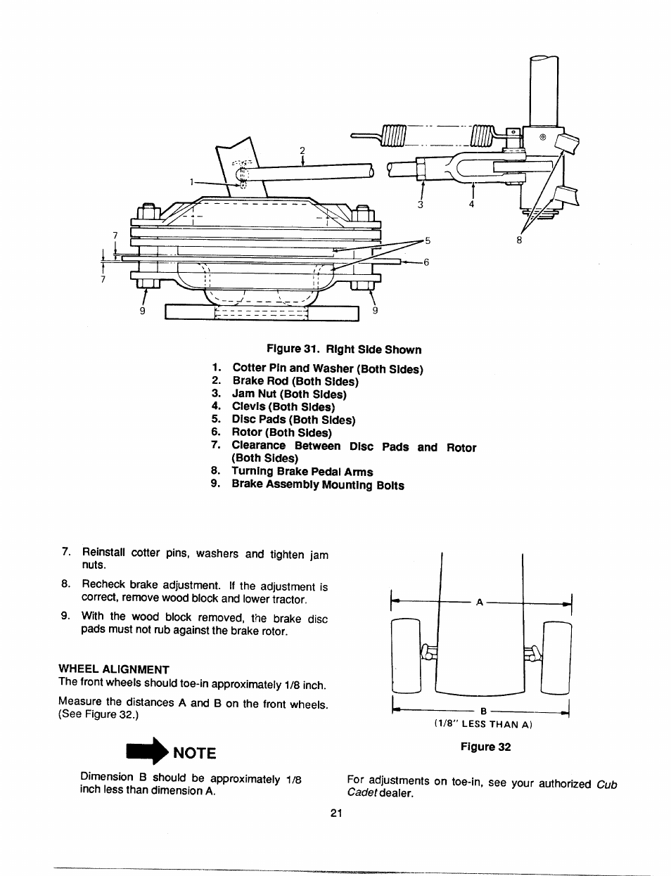 Note | Bolens 2182 User Manual | Page 21 / 44