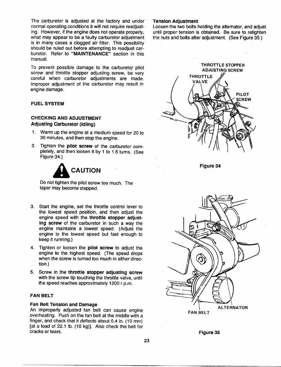 Caution | Bolens 2182 User Manual | Page 23 / 44