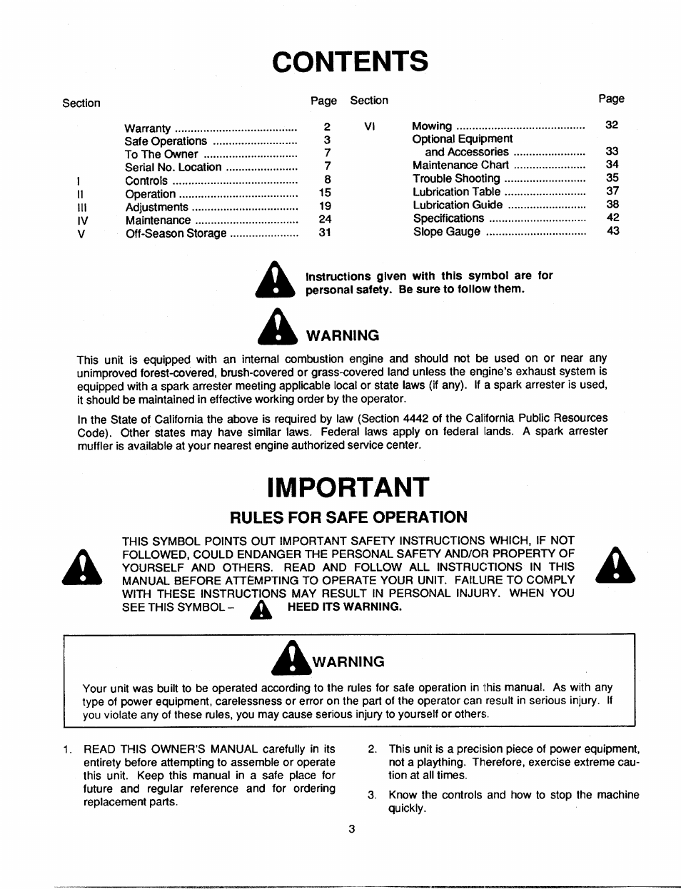 Bolens 2182 User Manual | Page 3 / 44