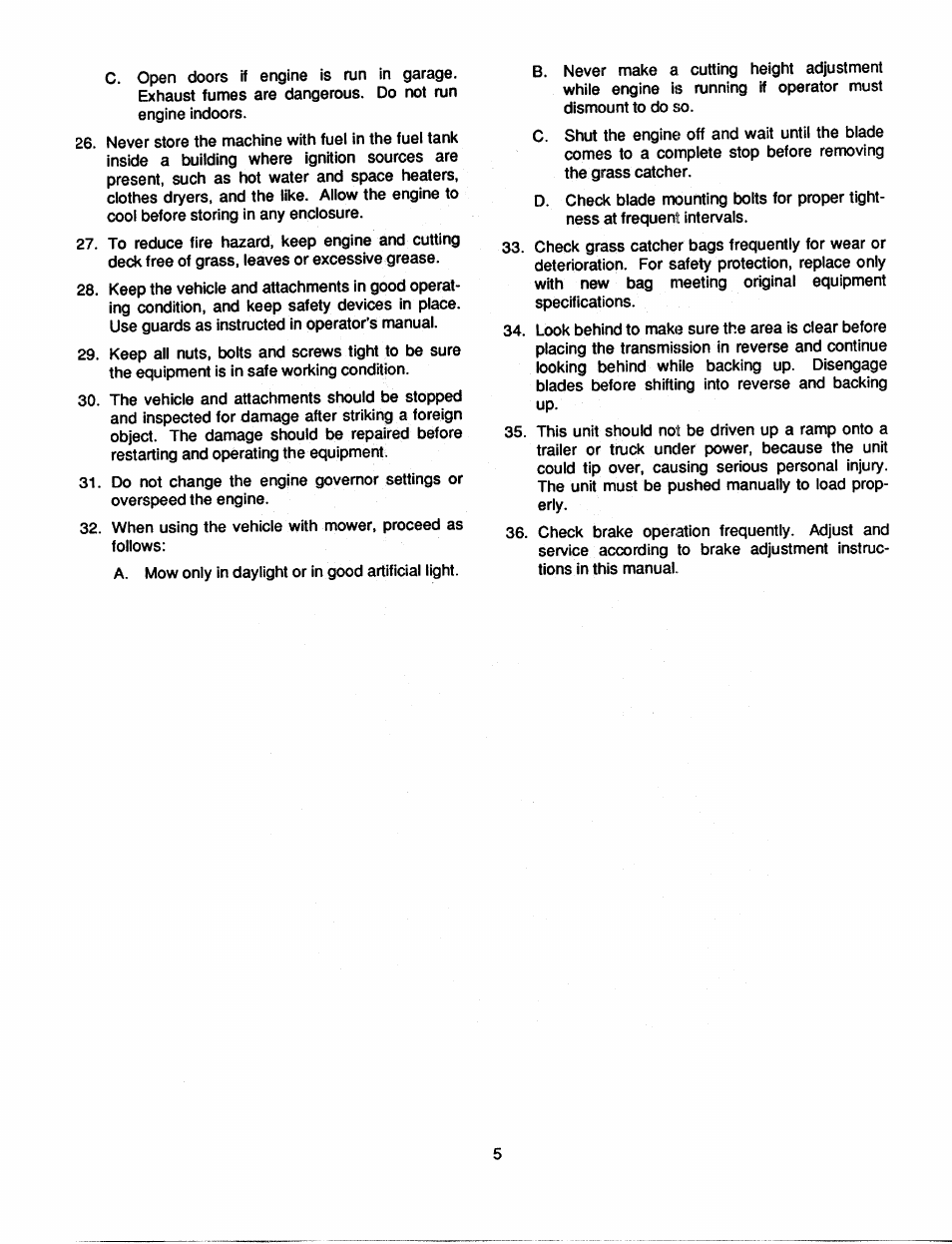 Bolens 2182 User Manual | Page 5 / 44