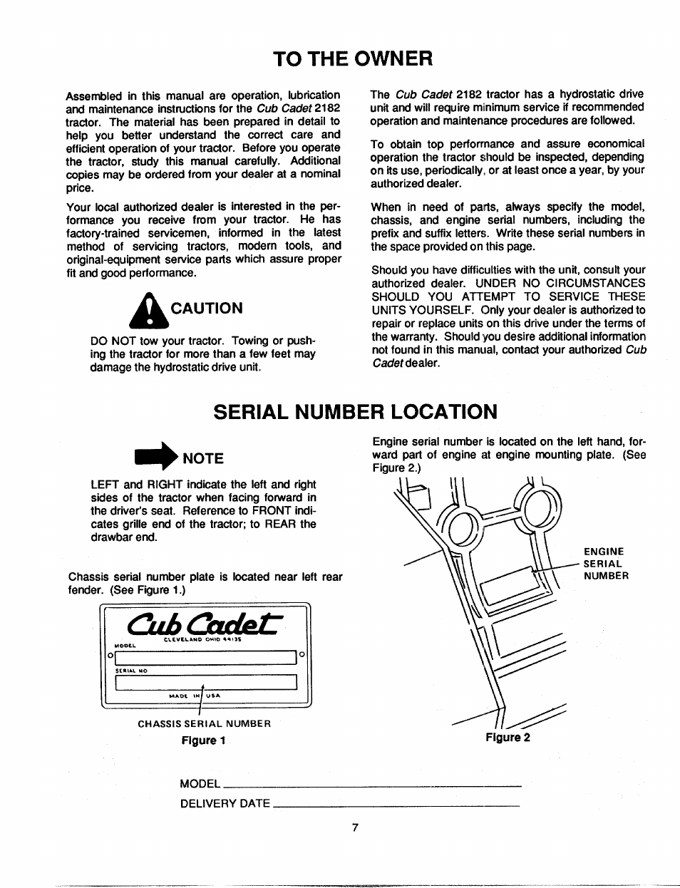 Serial number location | Bolens 2182 User Manual | Page 7 / 44