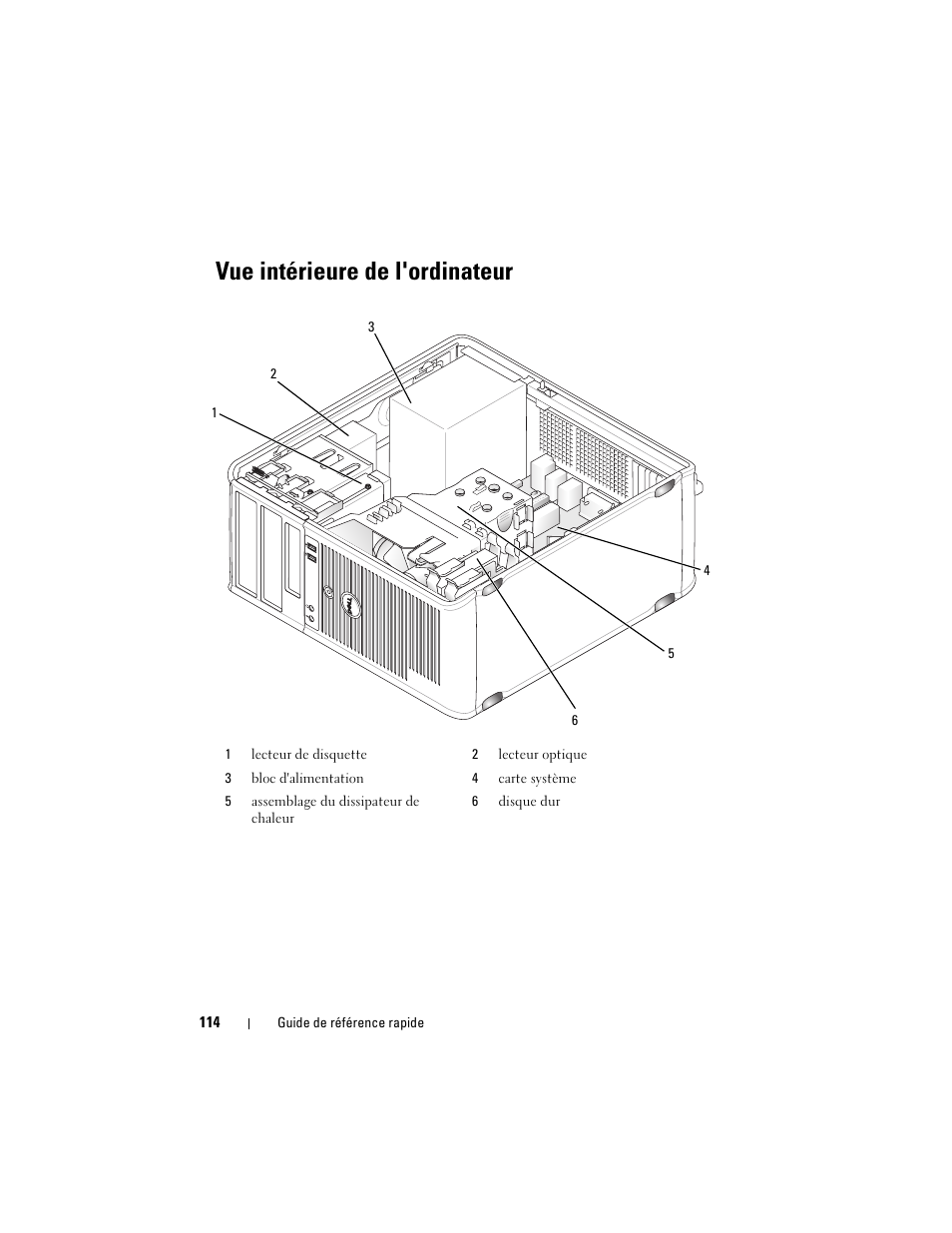 Vue intérieure de l'ordinateur | Dell OptiPlex 330 (Late 2007) User Manual | Page 114 / 412