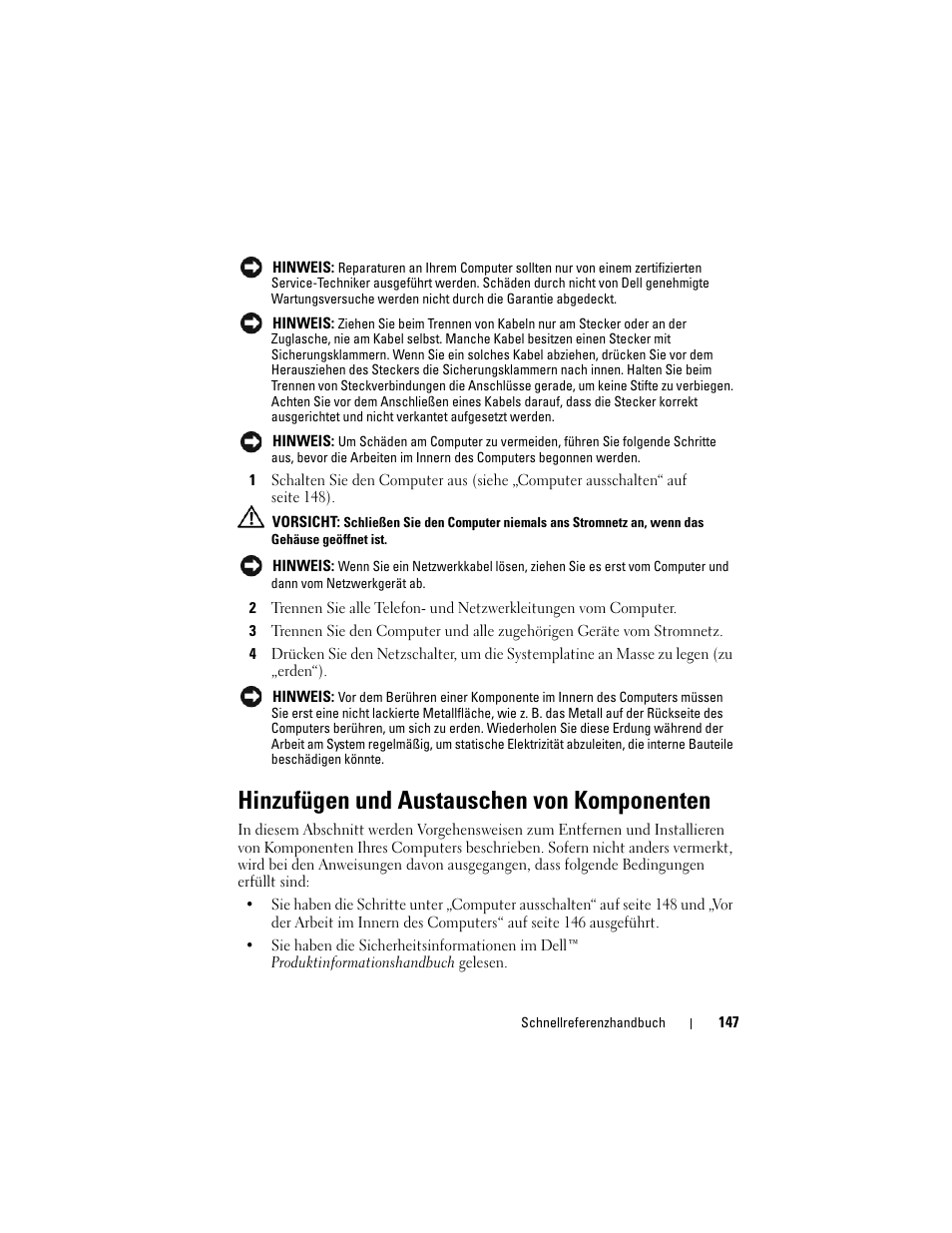 Hinzufügen und austauschen von komponenten | Dell OptiPlex 330 (Late 2007) User Manual | Page 147 / 412