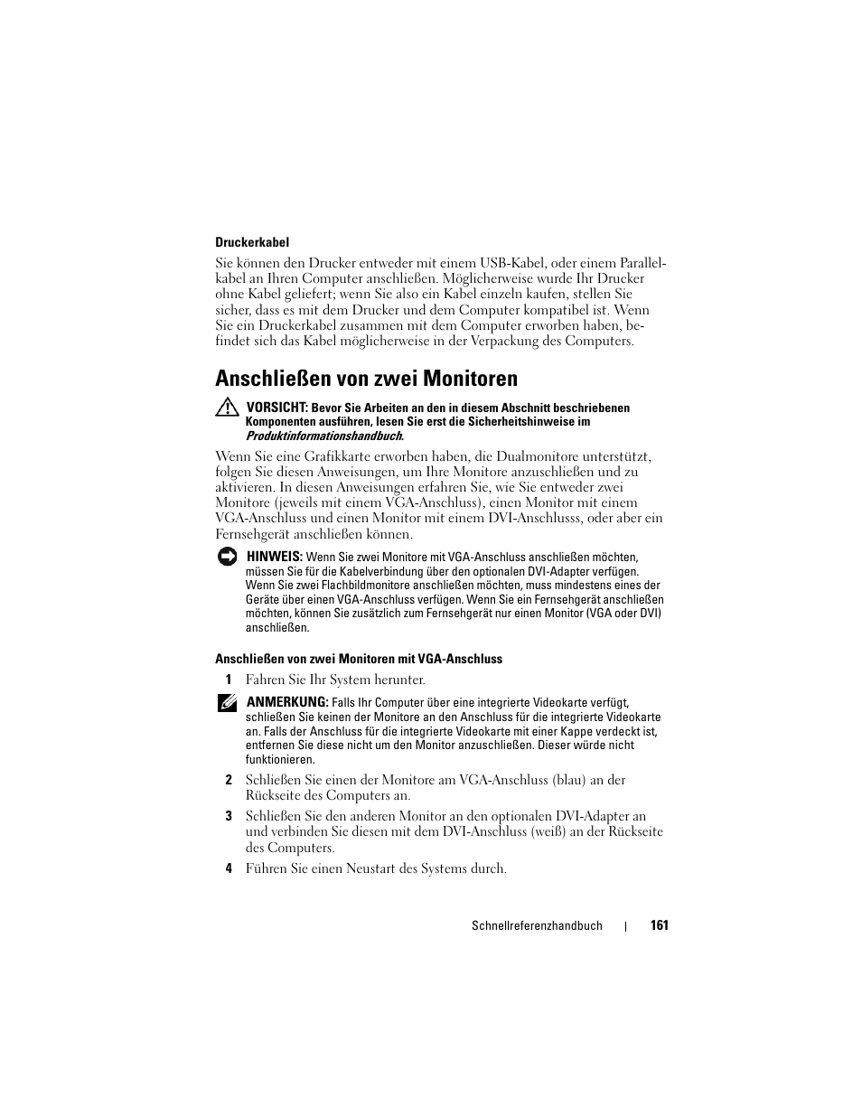 Anschließen von zwei monitoren | Dell OptiPlex 330 (Late 2007) User Manual | Page 161 / 412